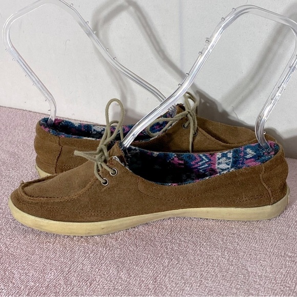 Vans Brown Suede Lace Up Loafers 9.5 - Picture 9 of 13